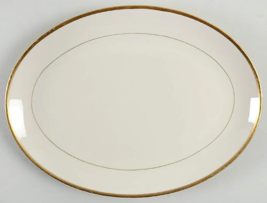 Gold Band (202 Encanto Coupe) 12" Oval Serving Platter by Franciscan-1
