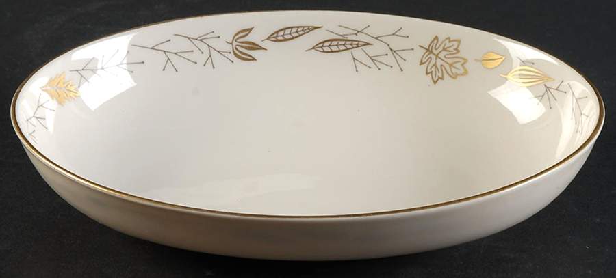 Gold Leaves 8" Oval Vegetable Bowl by Franciscan-1