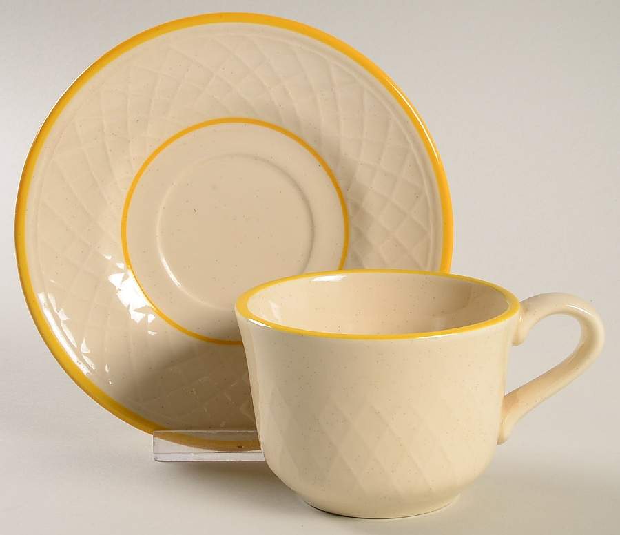Golden Weave Flat Cup & Saucer Set by Franciscan-1