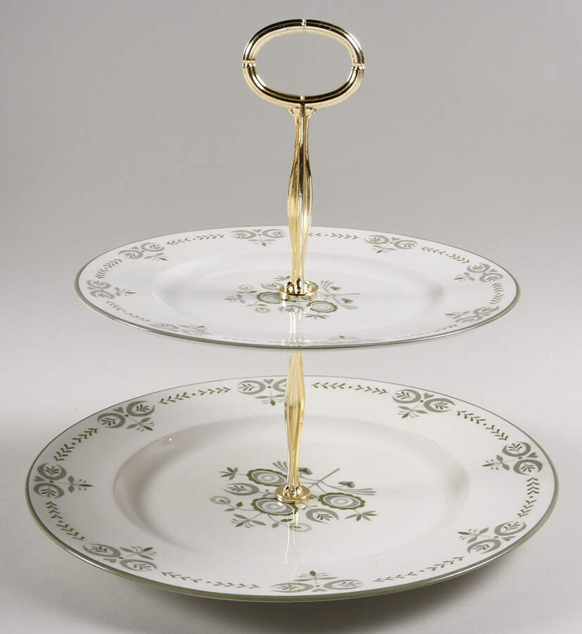 Heritage 6 5/8"-10"  2 Tiered Serving Tray (Dp, Sp) HC by Franciscan-1