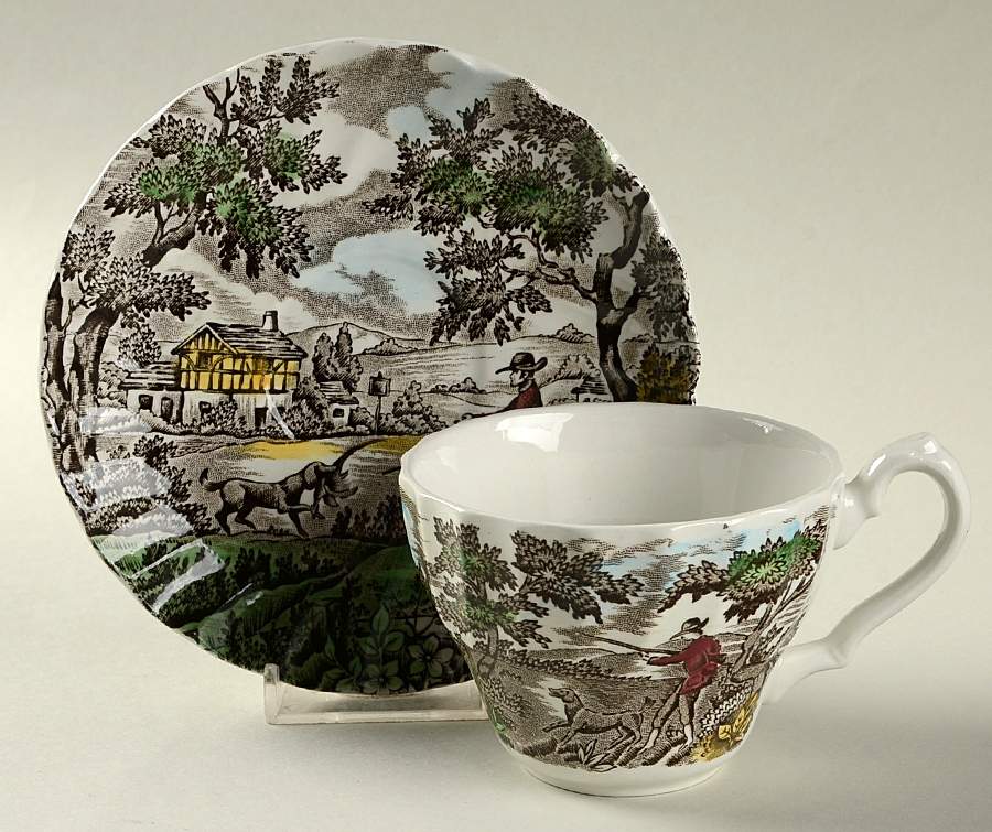 Hunter Multicolor Flat Cup & Saucer Set by Franciscan-1