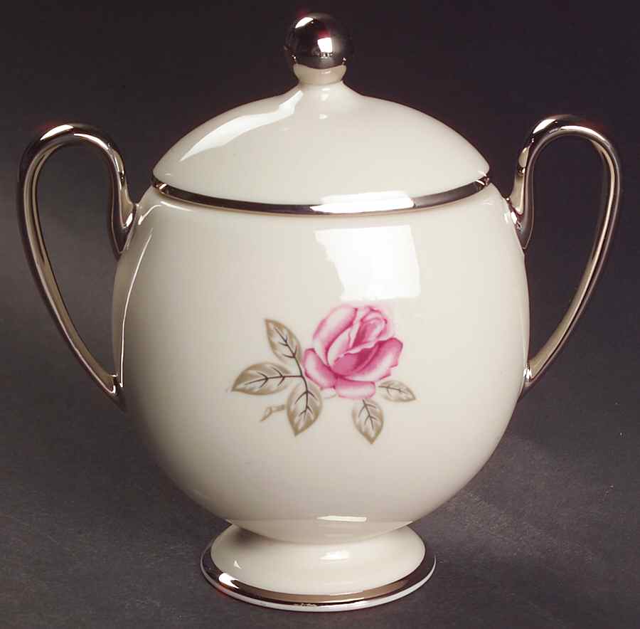 Huntington Rose Sugar Bowl & Lid by Franciscan-1