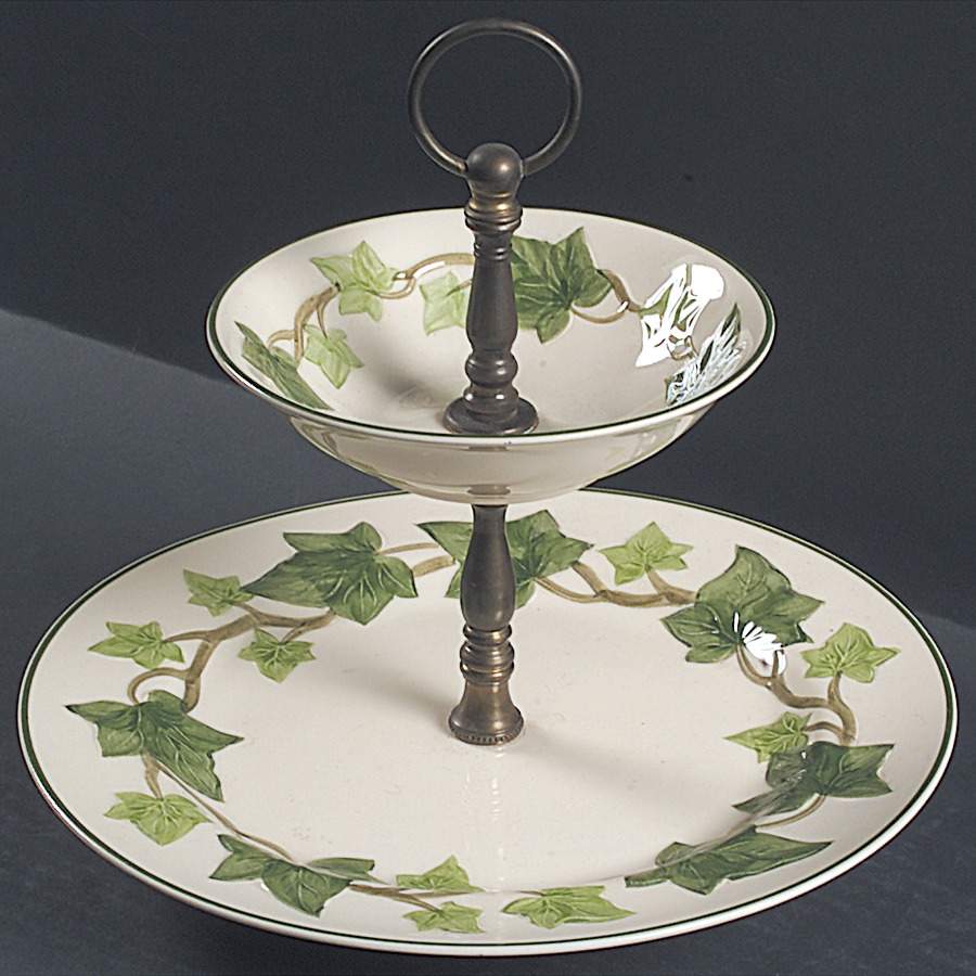 Ivy (American) 2 Tiered Serving Tray (Dinner Plate & Cereal Bowl) by Franciscan-1