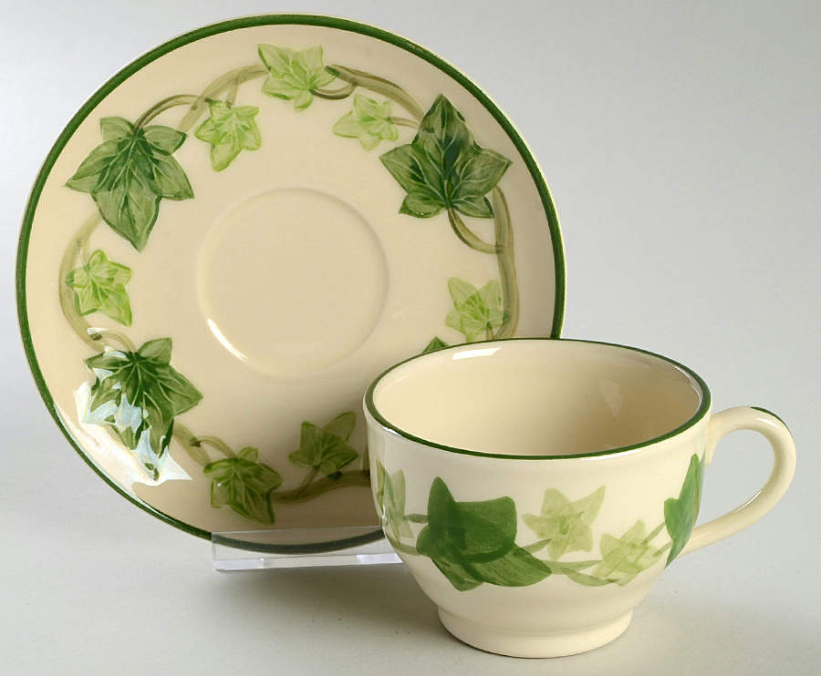 Ivy (American) Footed Cup & Saucer Set by Franciscan-1