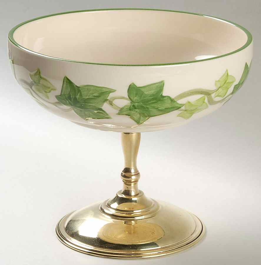 Ivy (American) Nut Bowl with Metal Foot by Franciscan-1
