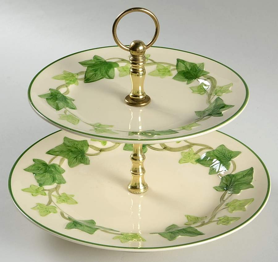 Ivy (American) 2 Tiered Serving Tray (Dinner & Salad Plate) by Franciscan-1