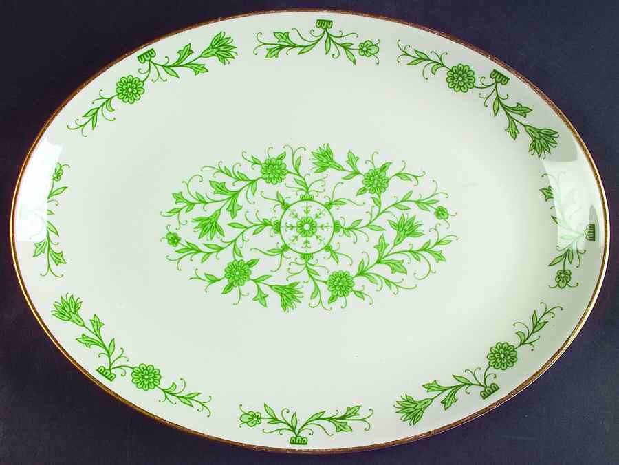 Lorraine Green 12" Oval Serving Platter by Franciscan-1