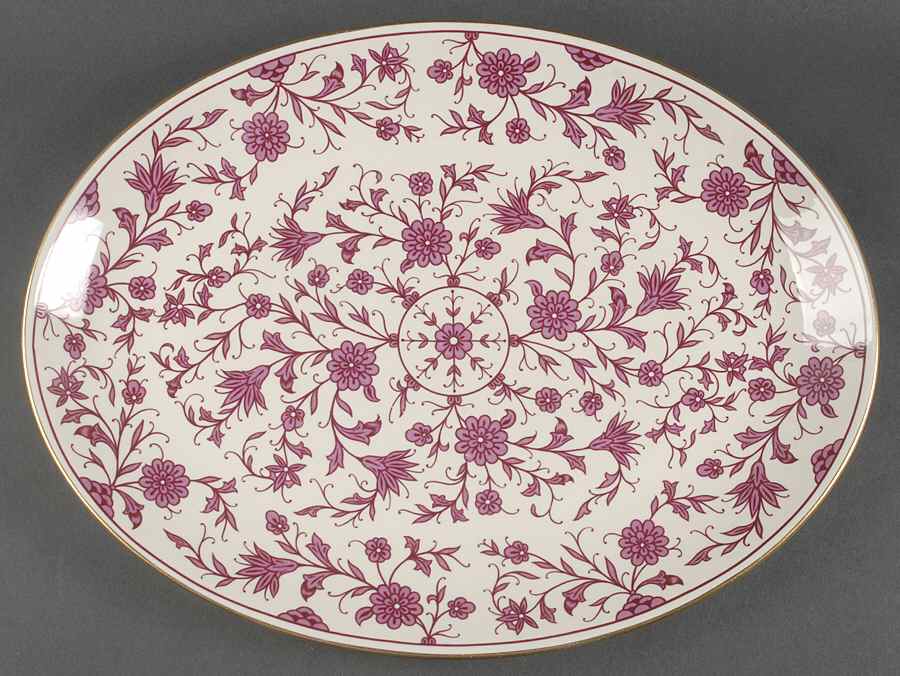 Lorraine Maroon 16" Oval Serving Platter by Franciscan-1