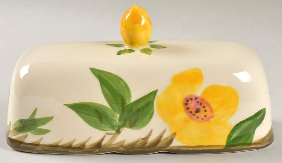 Meadow Rose Finial Top Lid for 1/4 Pound Covered Butter by Franciscan-1