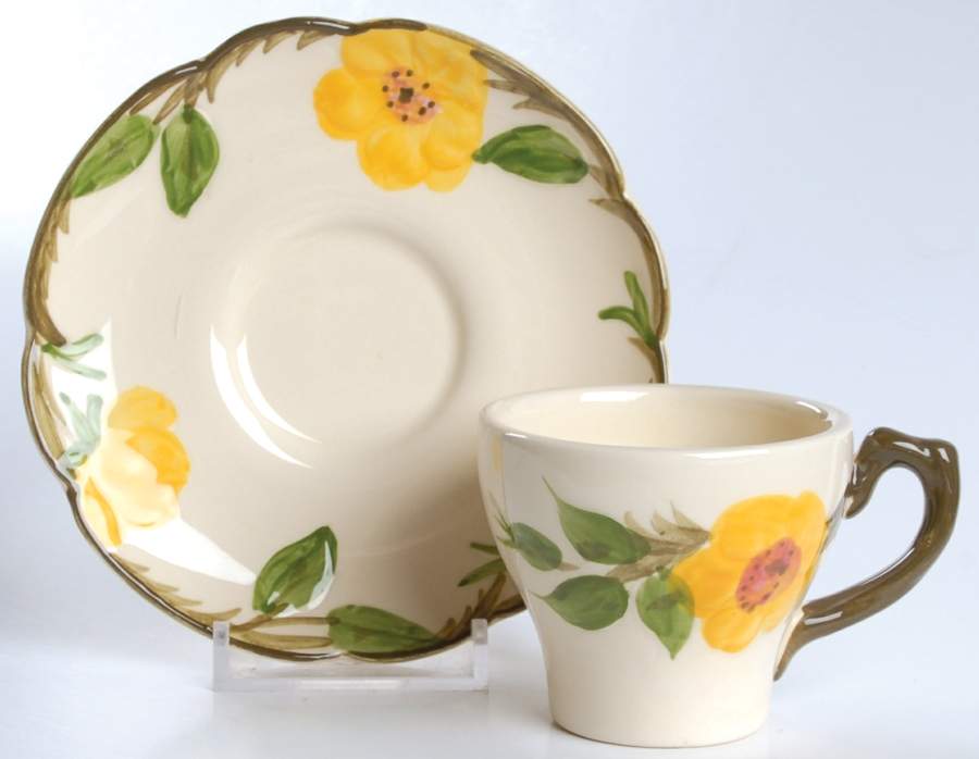 Meadow Rose Flat Demitasse Cup & Saucer Set by Franciscan-1