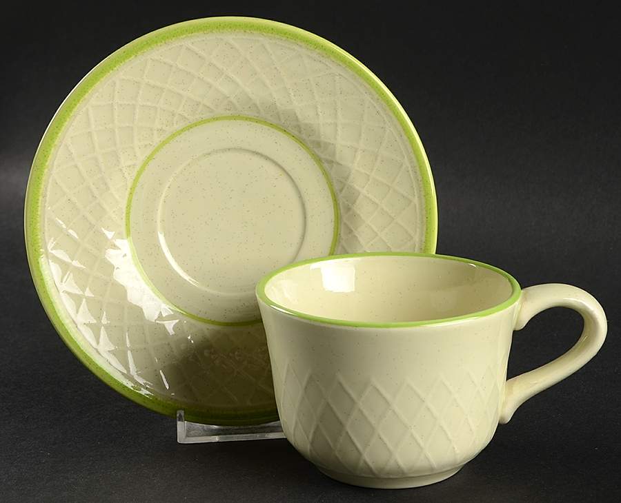 Mint Weave Flat Cup & Saucer Set by Franciscan-1