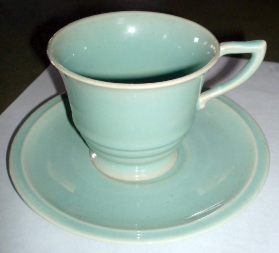 Montecito Celadon Footed Cup & Saucer Set by Franciscan-1