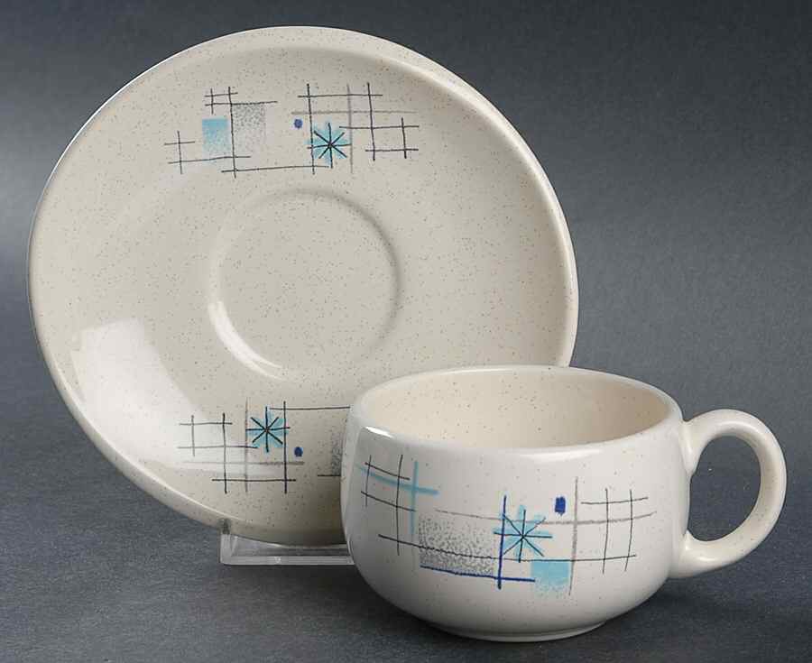 Oasis Flat Cup & Saucer Set by Franciscan-1