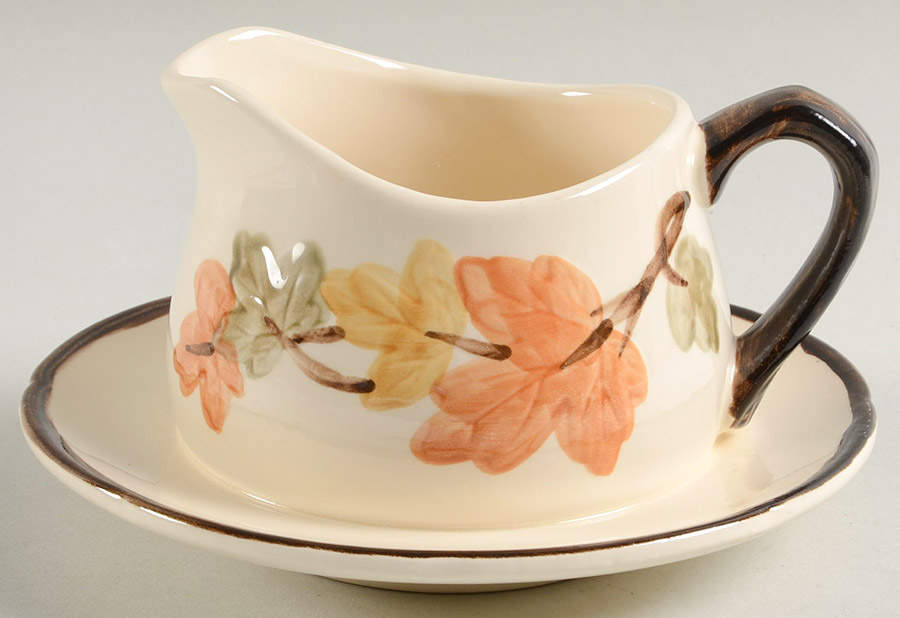 October Round Gravy Boat/Attached Underplate by Franciscan-1