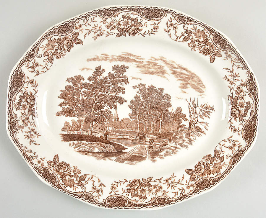 Olde England Brown 12" Oval Serving Platter by Franciscan-1