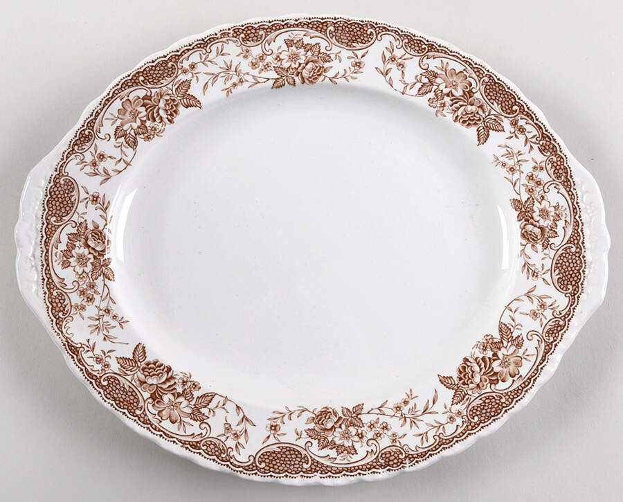 Olde England Brown 12" Oval Serving Platter by Franciscan-1