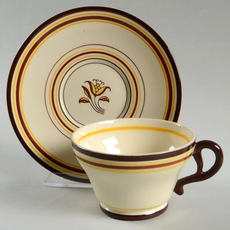 Padua Creme Brown Footed Cup & Saucer Set by Franciscan-1