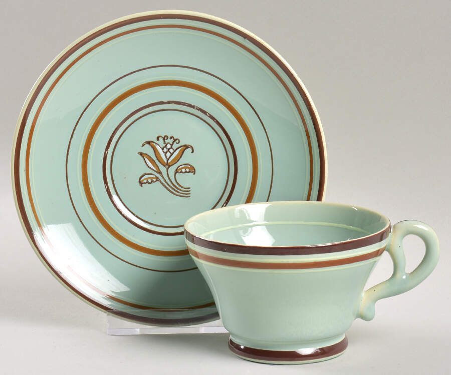 Padua Celadon Footed Cup & Saucer Set by Franciscan-1