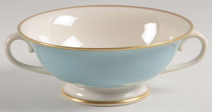 Palomar Robins Egg Blue Footed Cream Soup Bowl by Franciscan-1