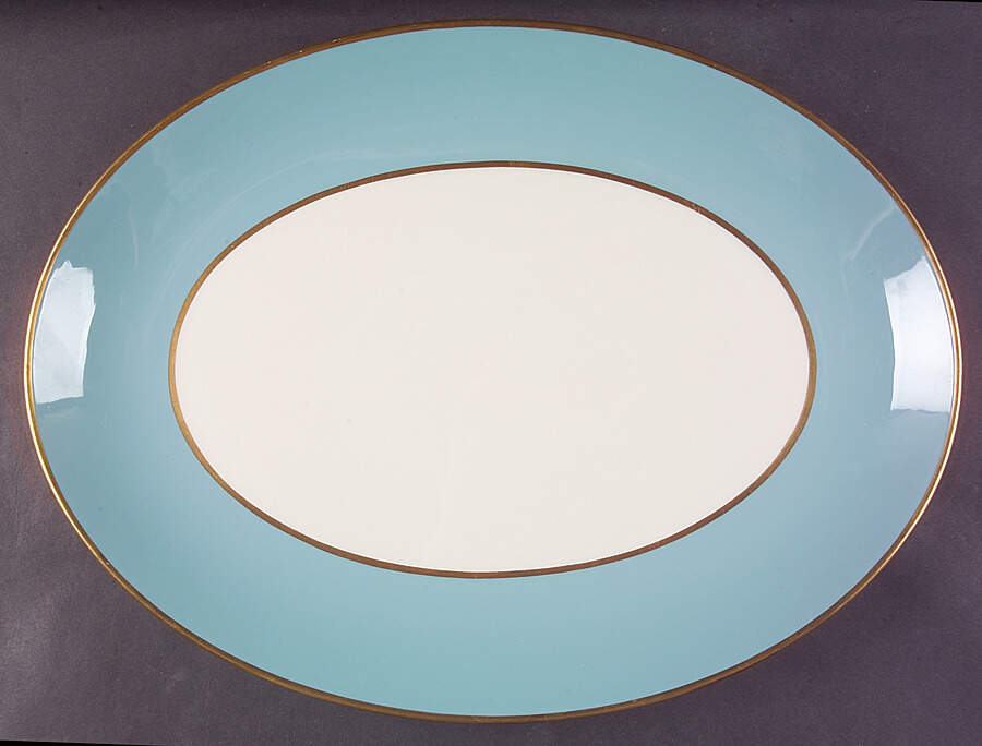 Palomar Robins Egg Blue 16" Oval Serving Platter by Franciscan-1