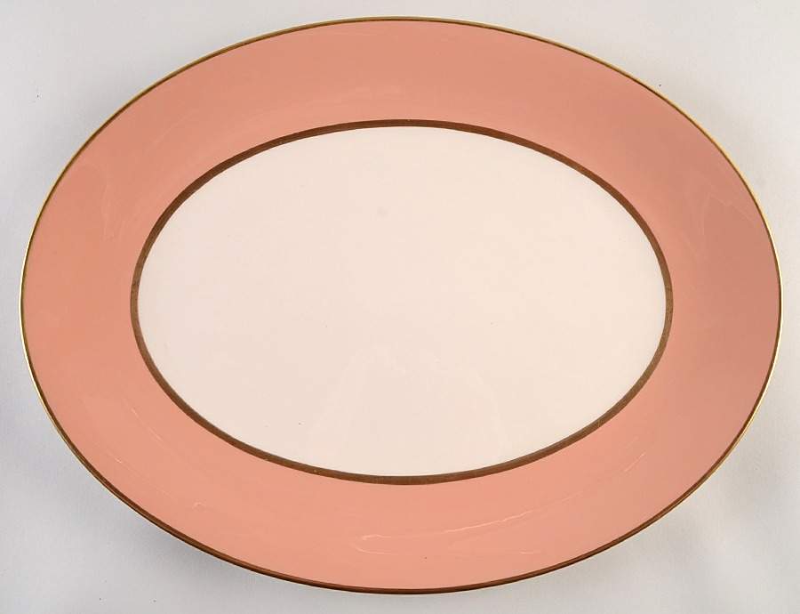 Palomar Cameo Pink (Gold Trim) 16" Oval Serving Platter by Franciscan-1