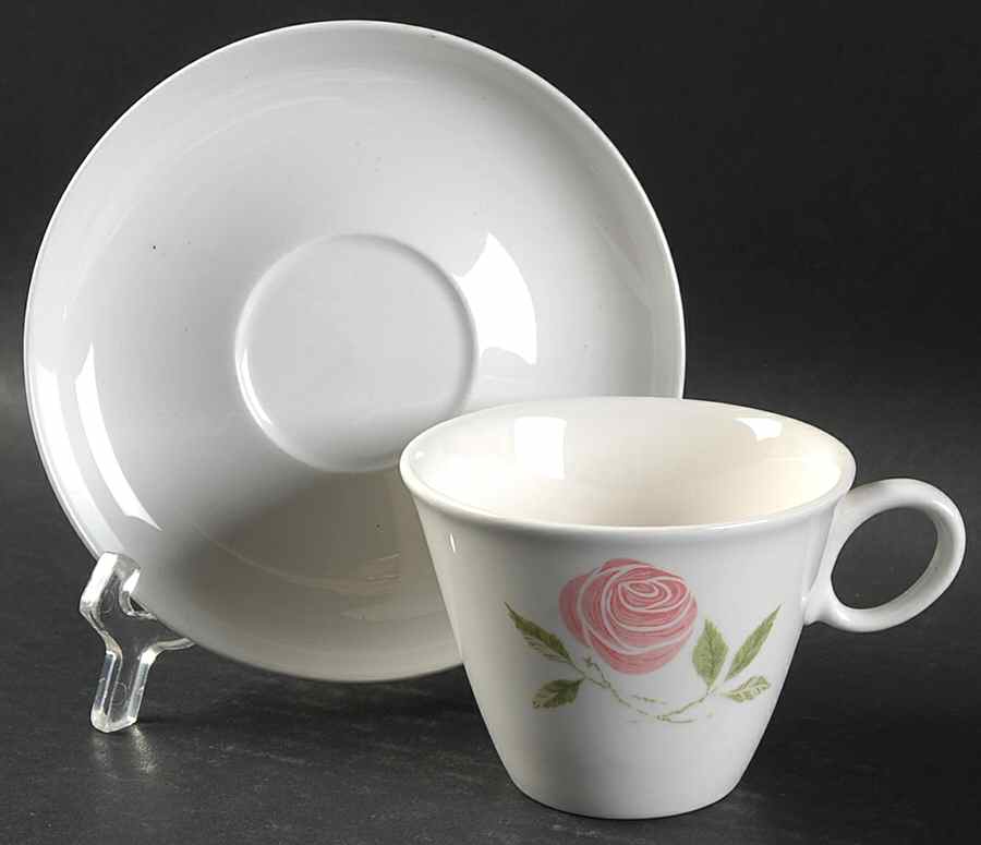 Pink A Dilly Flat Cup & Saucer Set by Franciscan-1