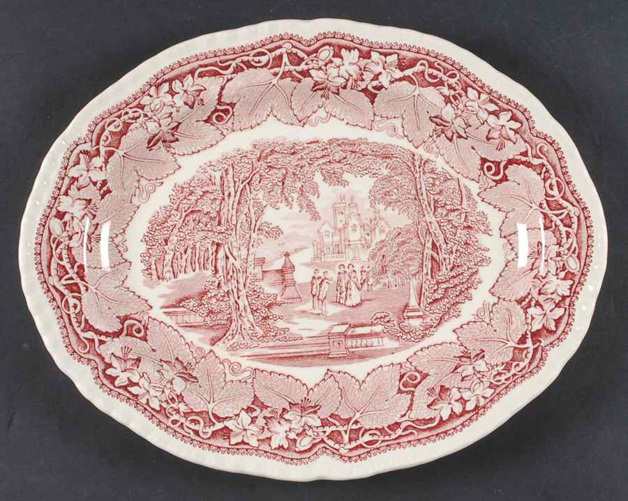 Pink Vista 13" Oval Serving Platter by Franciscan-1