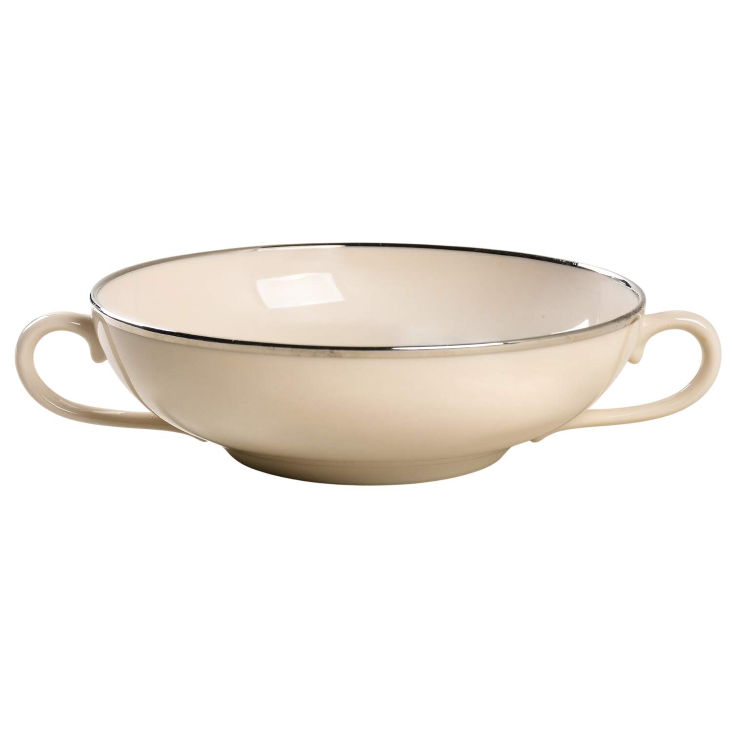 Platinum Band Flat Cream Soup Bowl by Franciscan-1