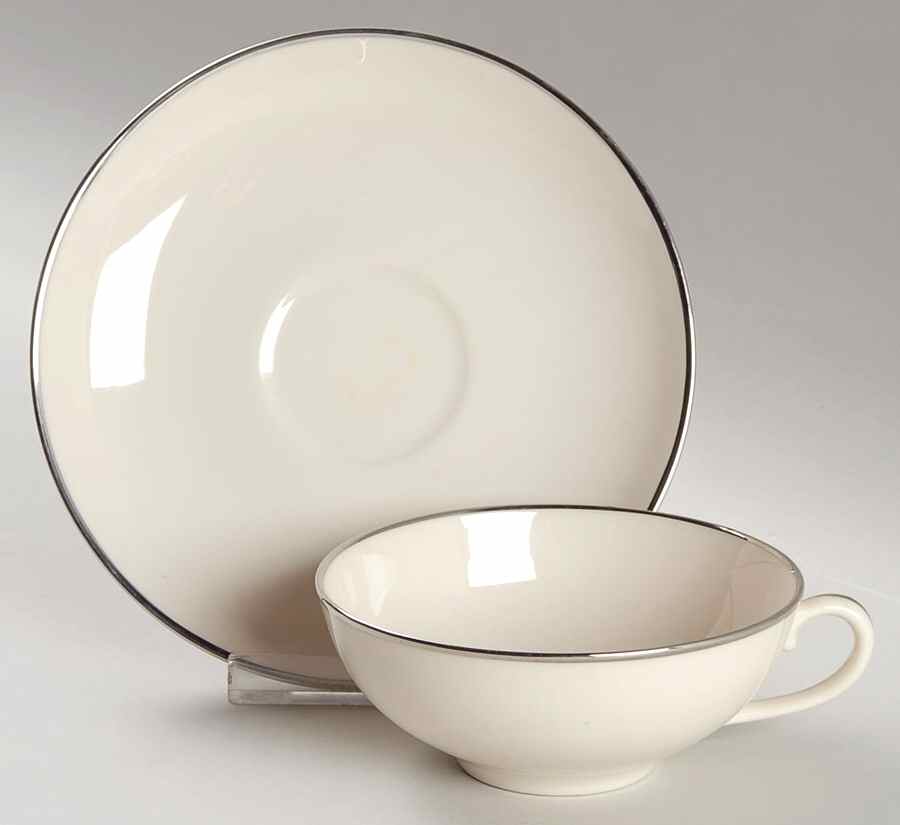 Platinum Band Flat Cup & Saucer Set by Franciscan-1