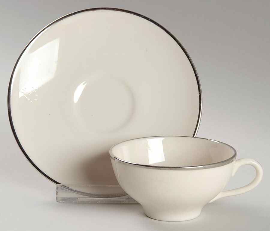 Platinum Band Flat Demitasse Cup & Saucer Set by Franciscan-1