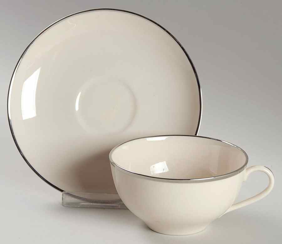 Platinum Band 2" Flat Cup & Saucer Set by Franciscan-1