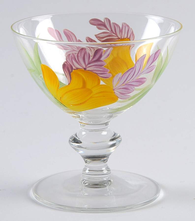 Poppy (Yellow & Purple Flowers) Imperial Glassware Liquor Cocktail by Franciscan-1