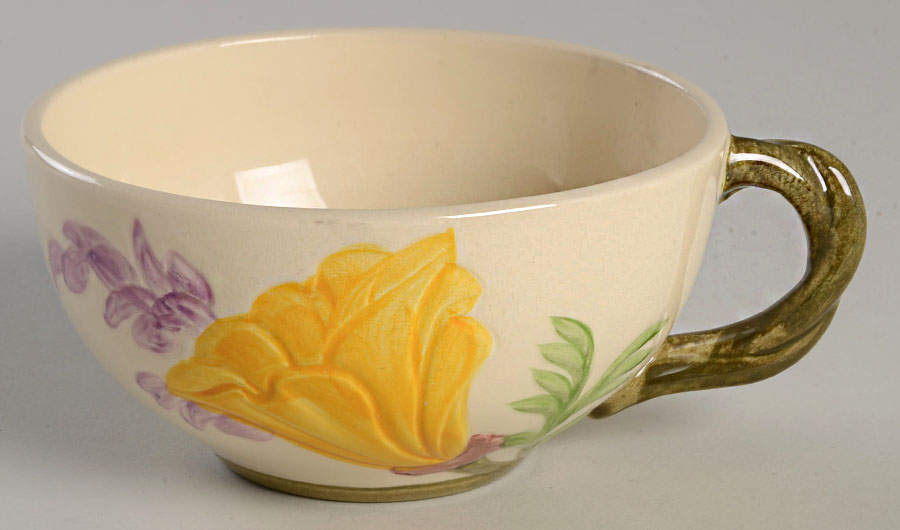 Poppy (Yellow & Purple Flowers) Flat Cup by Franciscan-1