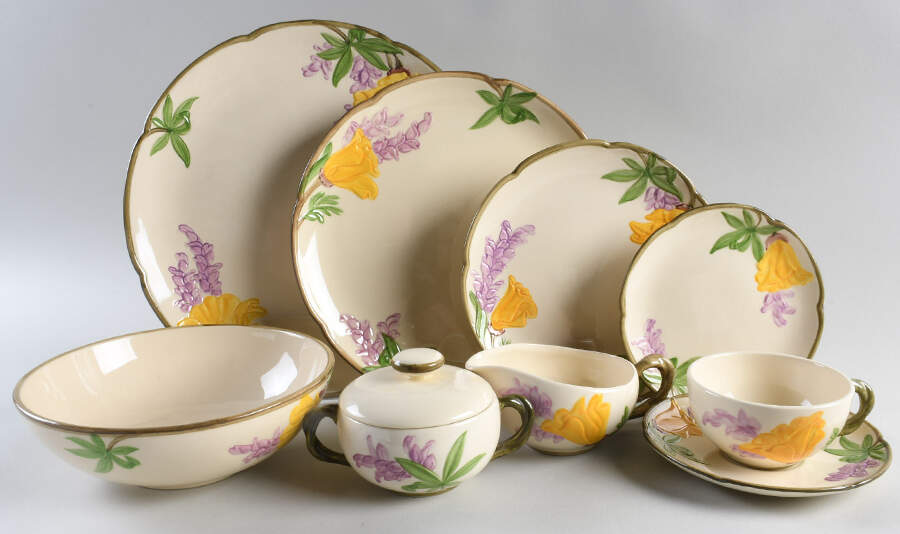 Poppy (Yellow & Purple Flowers) 45 Piece Starter Set by Franciscan-1