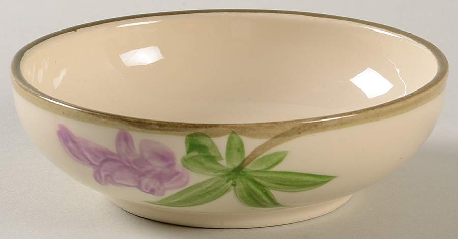 Poppy (Yellow & Purple Flowers) Fruit/Dessert (Sauce) Bowl by Franciscan-1