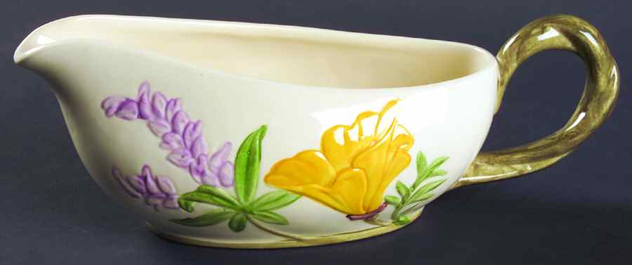 Poppy (Yellow & Purple Flowers) Gravy Boat by Franciscan-1