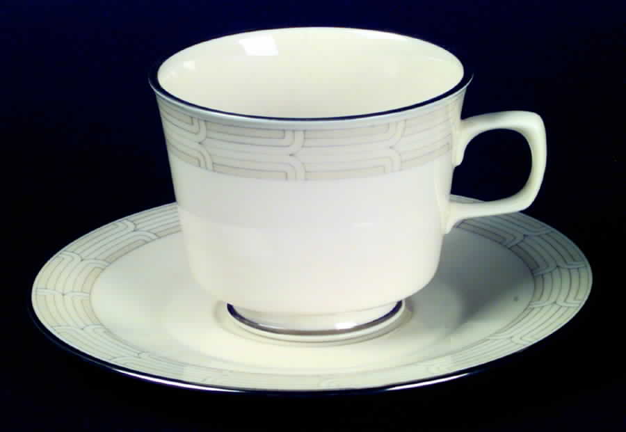 Quadrille Footed Cup & Saucer Set by Franciscan-1