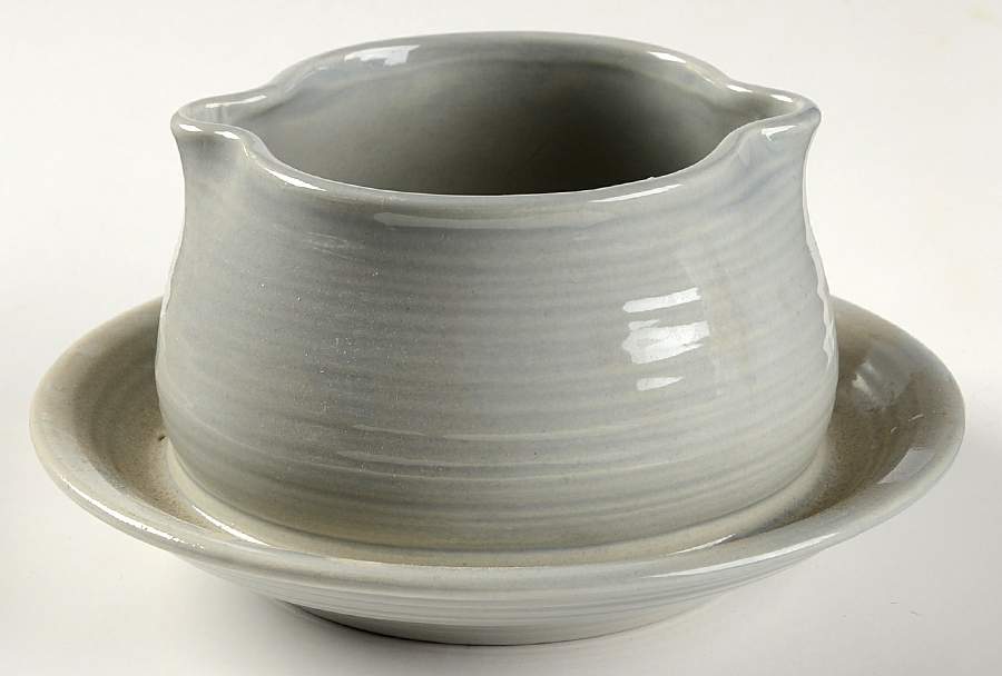 Reflections Blue Gravy Boat with Attached Underplate by Franciscan-1