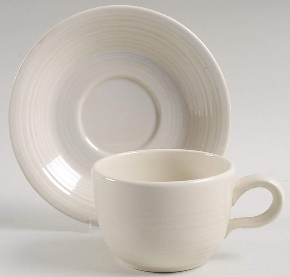 Reflections Silver Grey Flat Cup & Saucer Set by Franciscan-1