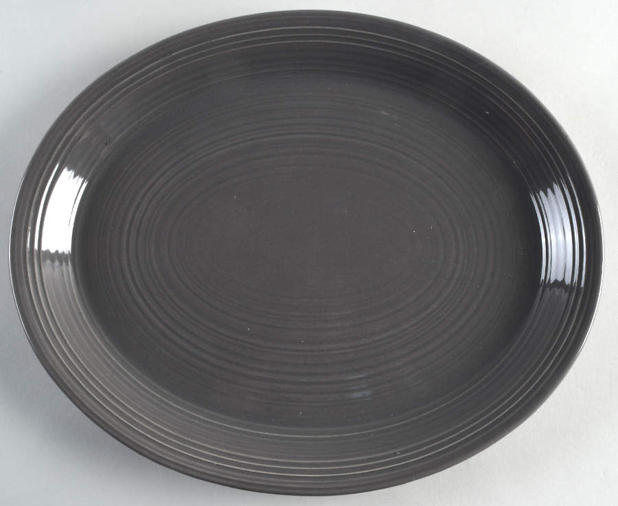 Reflections Smoke Grey 13" Oval Serving Platter by Franciscan-1