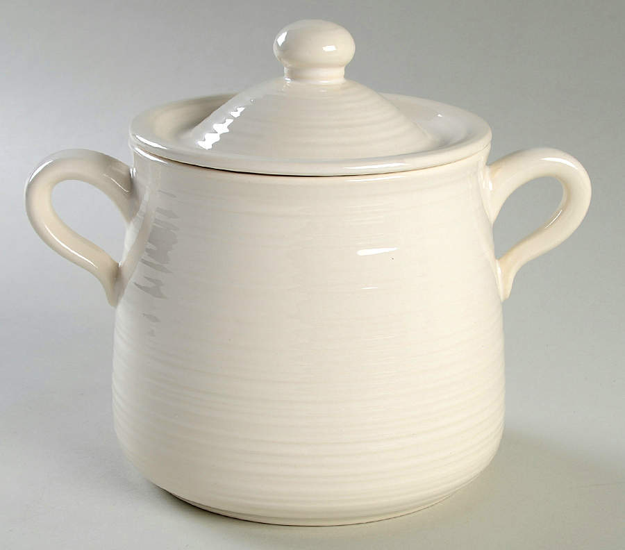 Reflections White Bean Pot & Lid by Franciscan-1
