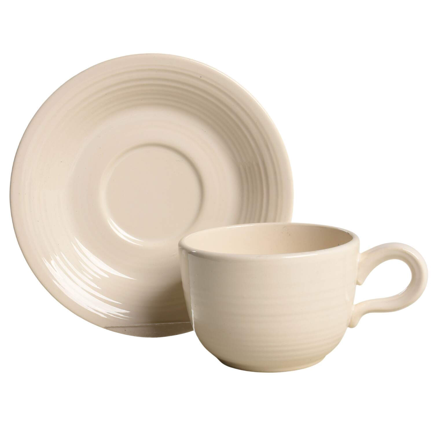 Reflections White Flat Cup & Saucer Set by Franciscan-1
