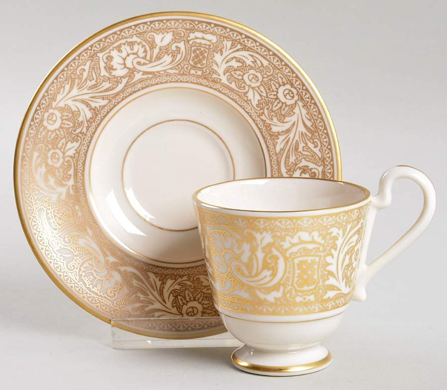 Renaissance Gold Footed Demitasse Cup & Saucer Set by Franciscan-1
