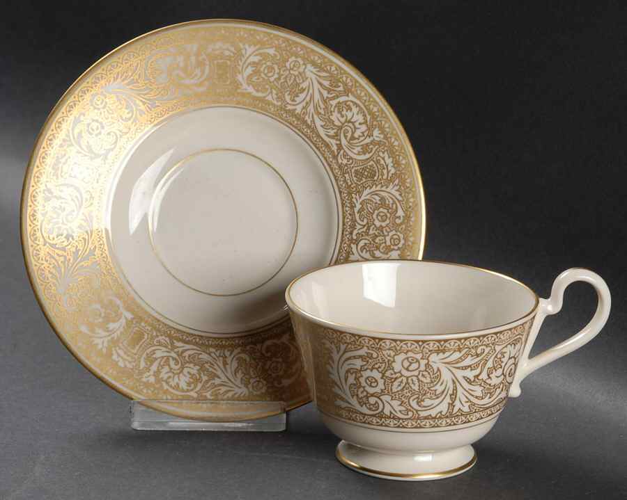 Renaissance Gold Footed Cup & Saucer Set by Franciscan-1
