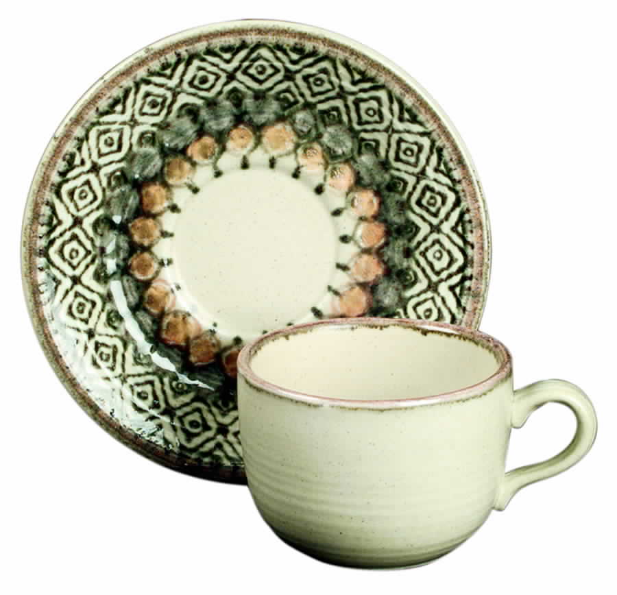 Saraband Flat Cup & Saucer Set by Franciscan-1