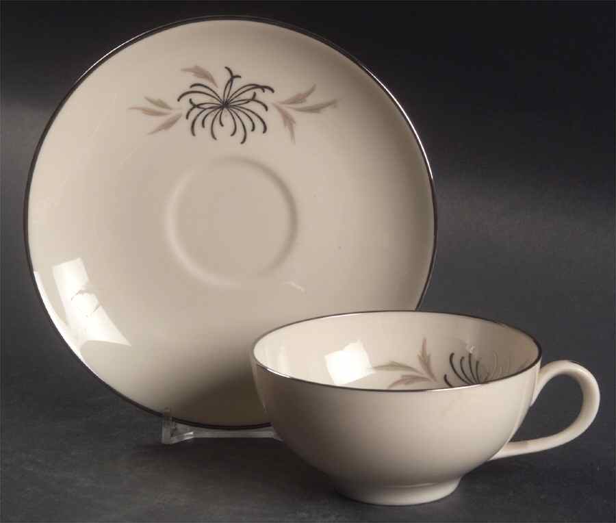 Silver Mist Flat Cup & Saucer Set by Franciscan-1