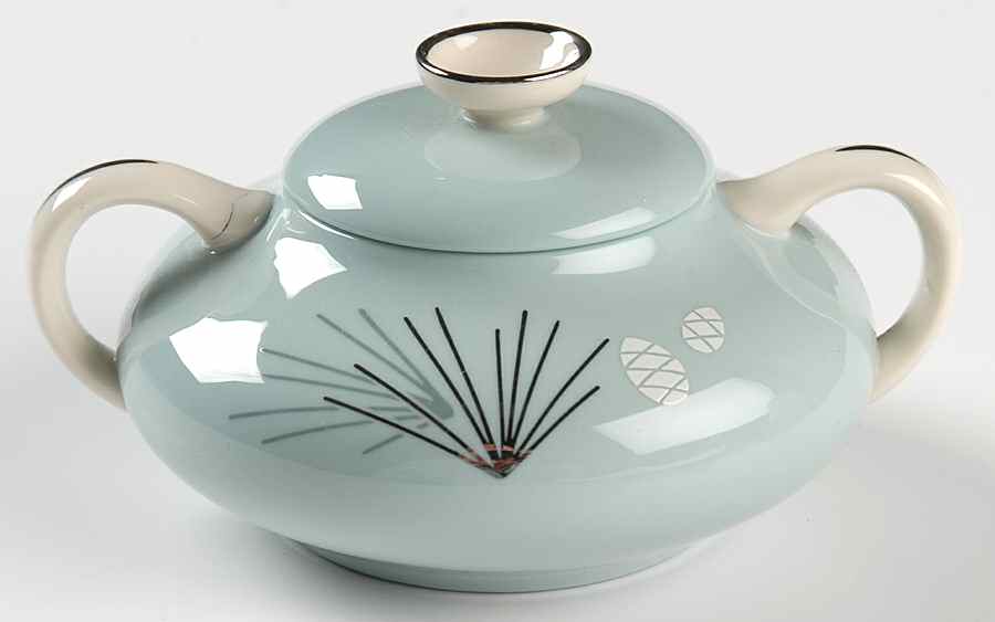 Silver Pine Sugar Bowl & Lid by Franciscan-1