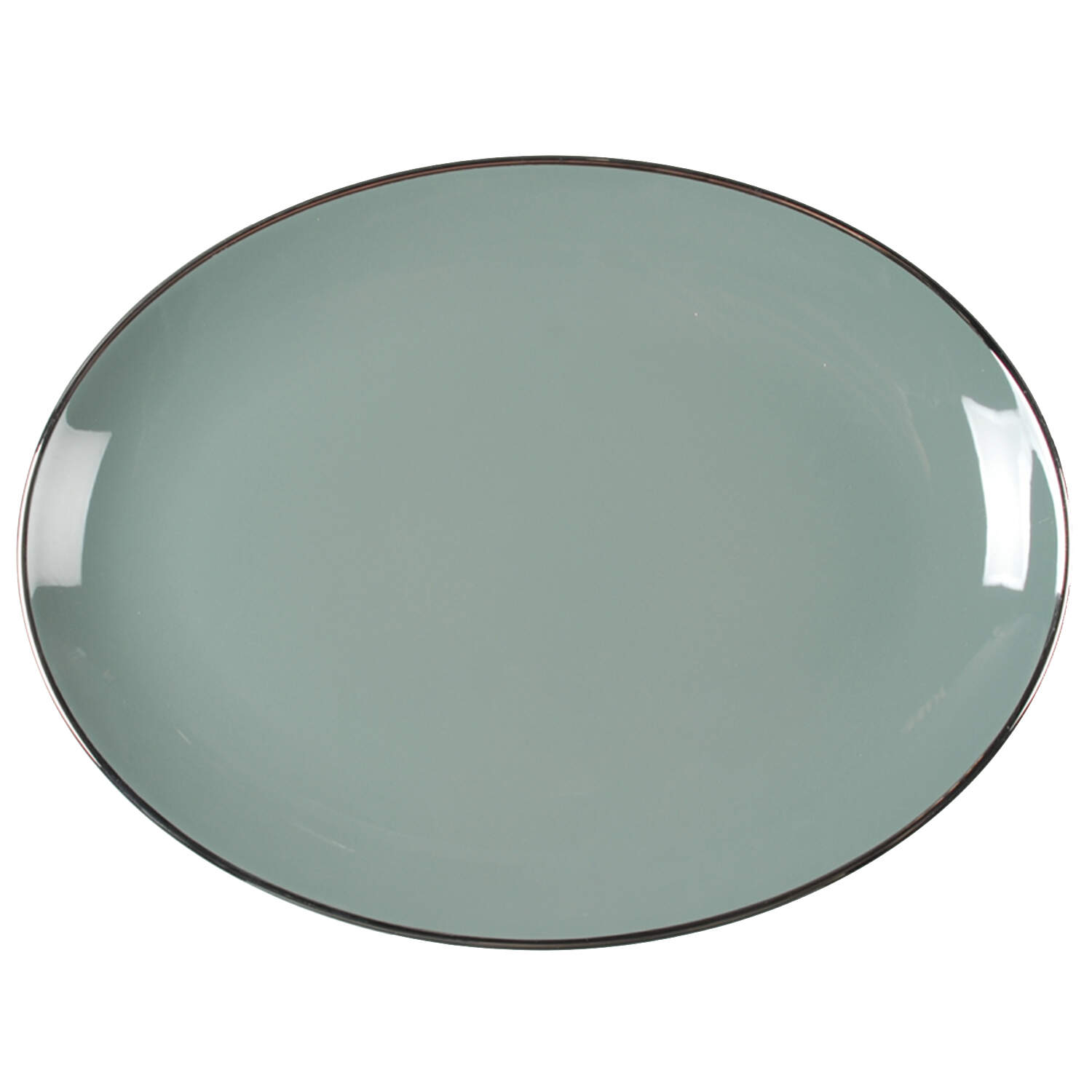 Spruce (Platinum Trim) 12" Oval Serving Platter by Franciscan-1