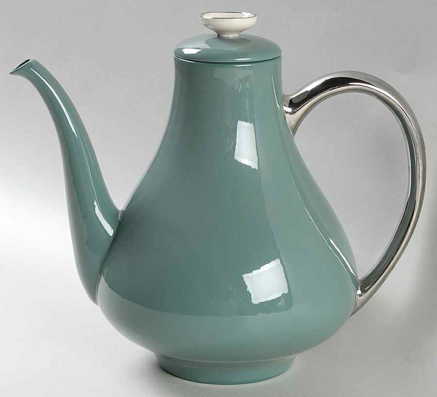 Spruce (Platinum Trim) Coffee Pot & Lid by Franciscan-1