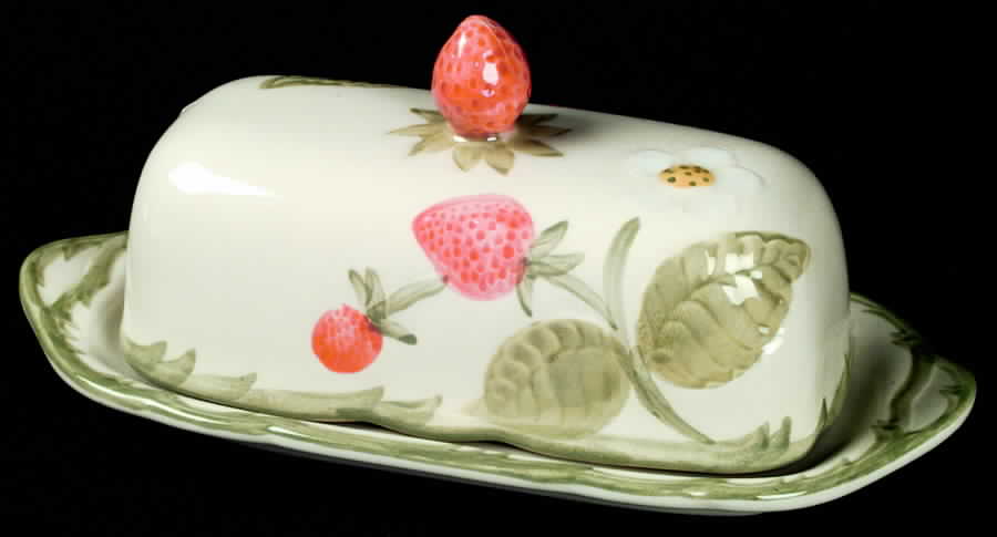 Strawberry Fair 1/4 Lb Covered Butter Finial Top by Franciscan-1